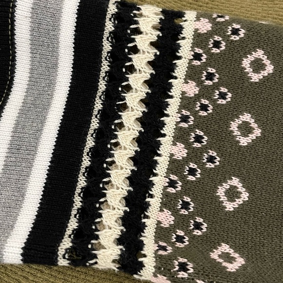 New FREE PEOPLE Newbie Thermal Henley Army Green Layering Knit Crochet Cuff XL - Picture 12 of 15